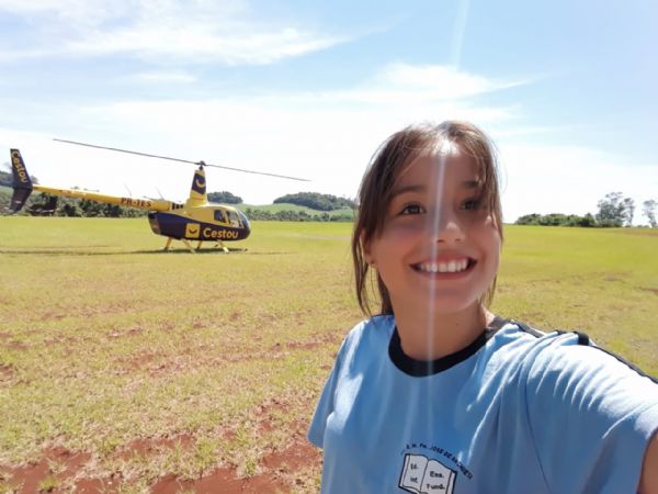 Aluna se destaca na Prova Paran em ganha voo de helicptero