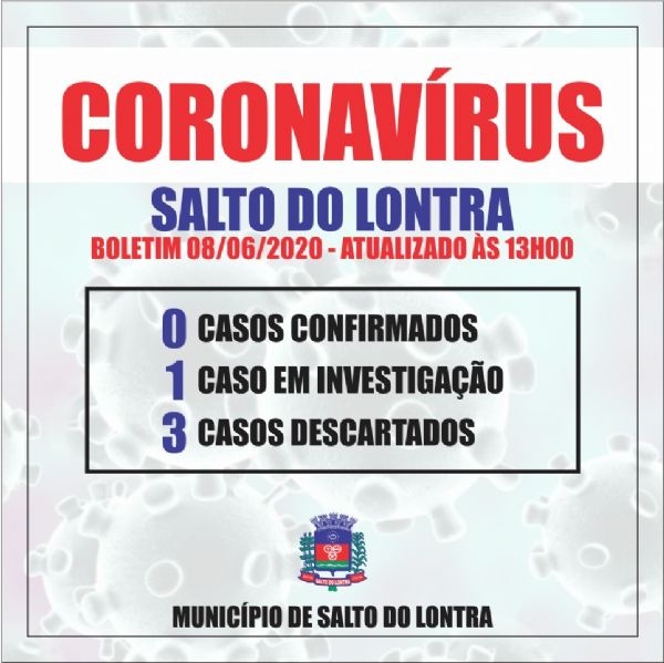 Novo caso suspeito de Covid-19 em Salto do Lontra