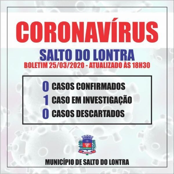 Salto do Lontra tem primeiro caso suspeito de coronavrus