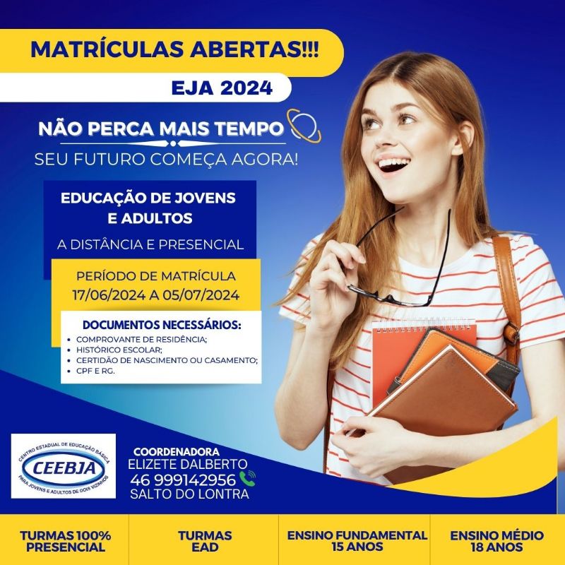 Abertas matrculas para EJA